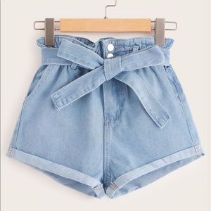 Paperbag shorts paper bag high waisted